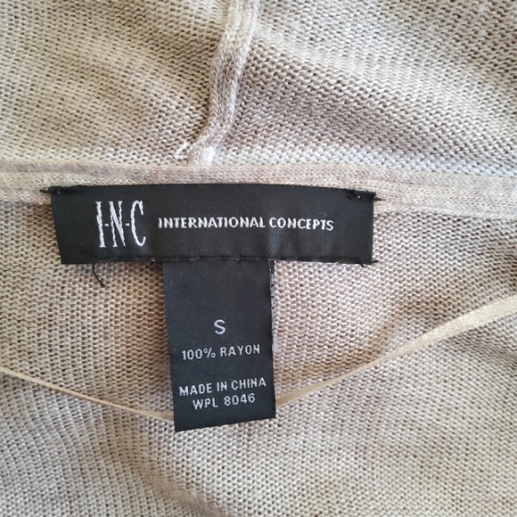 INC International Concepts Open Front Color Block Draped Cardigan S - Picture 6 of 8